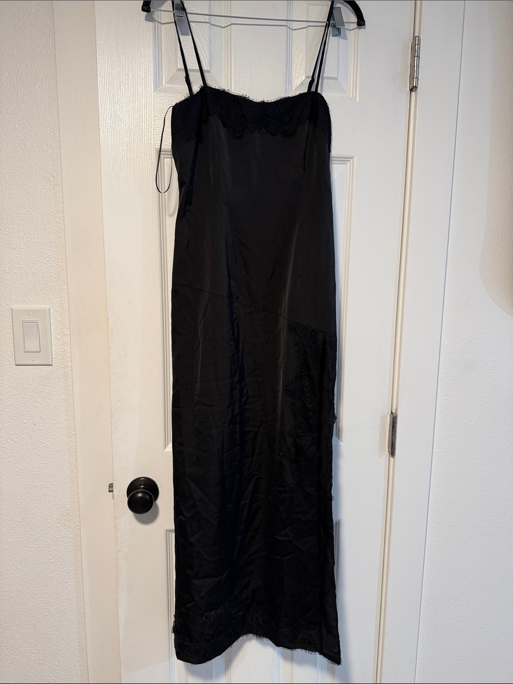 Black Lace-Trim Maxi Slip Dress - Women